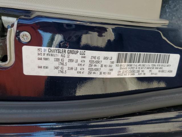 2C4RC1CGXDR511398 - 2013 CHRYSLER TOWN & COU TOURING L BLUE photo 13