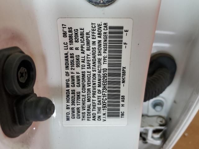 19XFC1F73HE029510 - 2017 HONDA CIVIC EXL 白色 照片 12