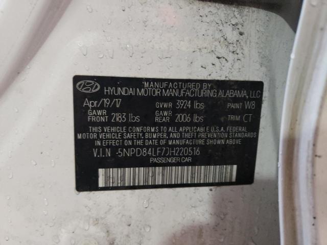 5NPD84LF7JH220516 - 2018 HYUNDAI ELANTRA SEL WHITE photo 12