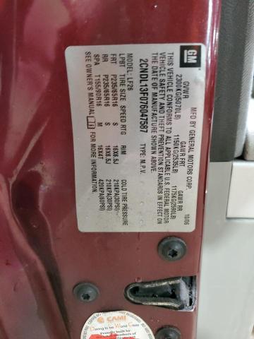 2CNDL13F076047587 - 2007 CHEVROLET EQUINOX LS BURGUNDY photo 13