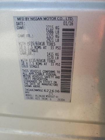 5N1AR2MM9GC622636 - 2016 NISSAN PATHFINDER S SILVER photo 13