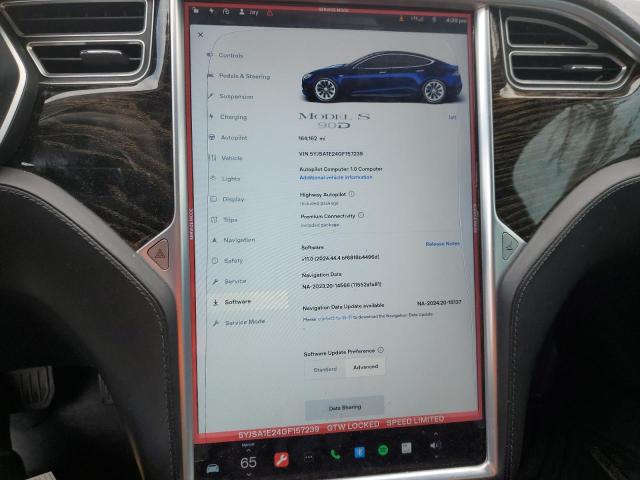 5YJSA1E24GF157239 - 2016 TESLA MODEL S BLUE photo 9