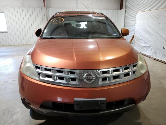 JN8AZ08T44W217308 - 2004 NISSAN MURANO SL ORANGE photo 5