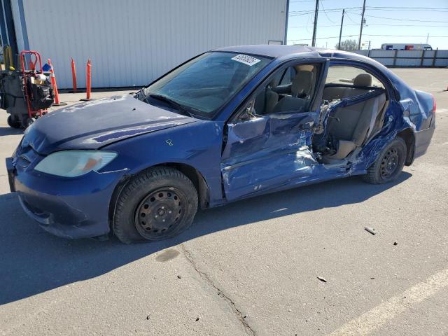 2HGES163X4H580884 - 2004 HONDA CIVIC DX VP BLUE photo 1