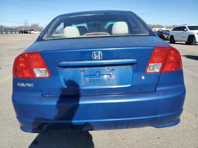 2HGES163X4H580884 - 2004 HONDA CIVIC DX VP BLUE photo 6
