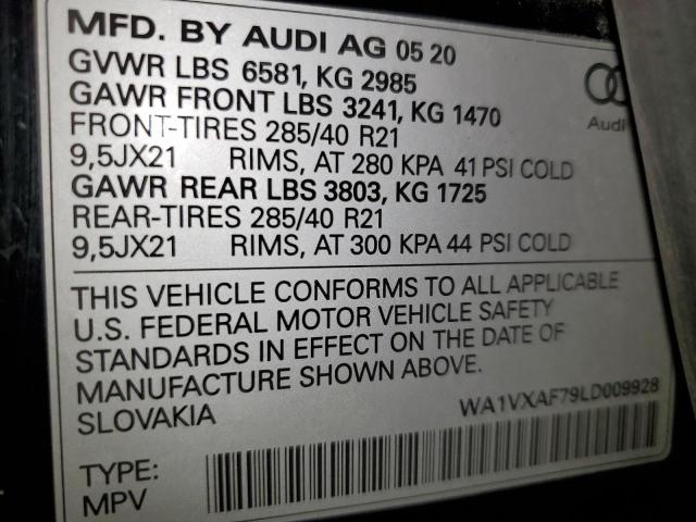 WA1VXAF79LD009928 - 2020 AUDI Q7 PRESTIGE BLACK photo 13