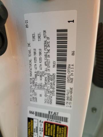 5TFRY5F14MX298885 - 2021 TOYOTA TUNDRA DOUBLE CAB SR/SR5 WHITE photo 13