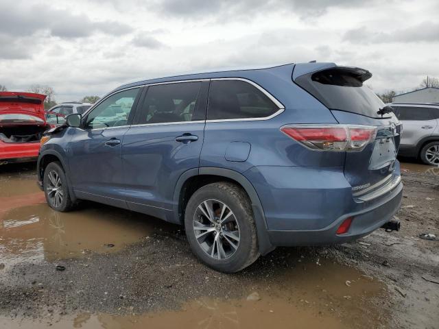 5TDJKRFH5GS288833 - 2016 TOYOTA HIGHLANDER XLE BLUE photo 2