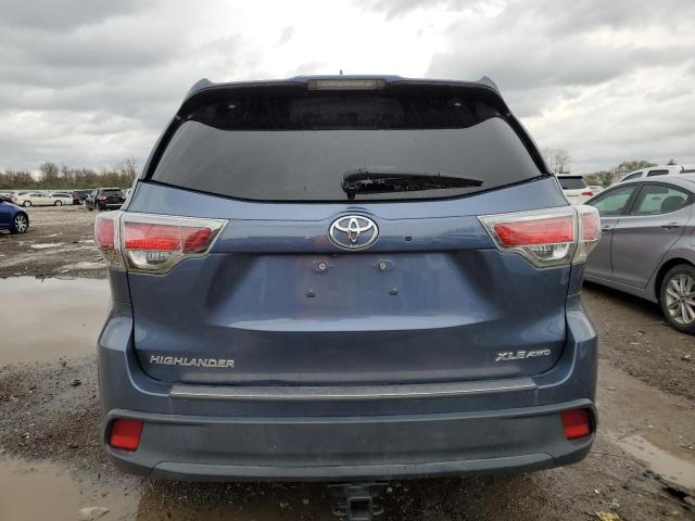 5TDJKRFH5GS288833 - 2016 TOYOTA HIGHLANDER XLE BLUE photo 6