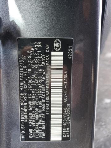 4T4BE46K58R043765 - 2008 TOYOTA CAMRY CE TAN photo 12