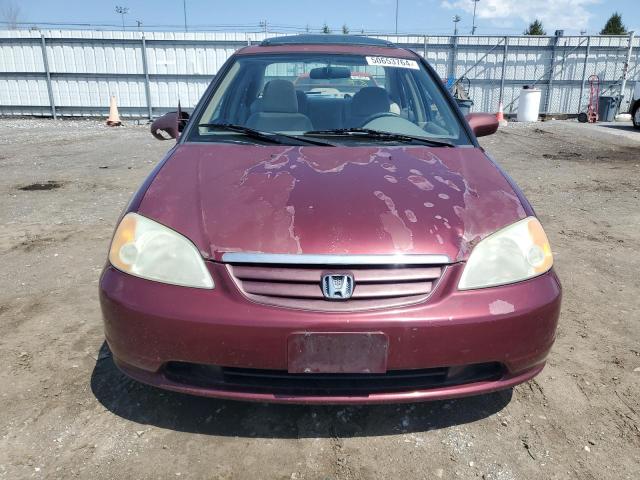 1HGES26752L082309 - 2002 HONDA CIVIC EX MAROON photo 5