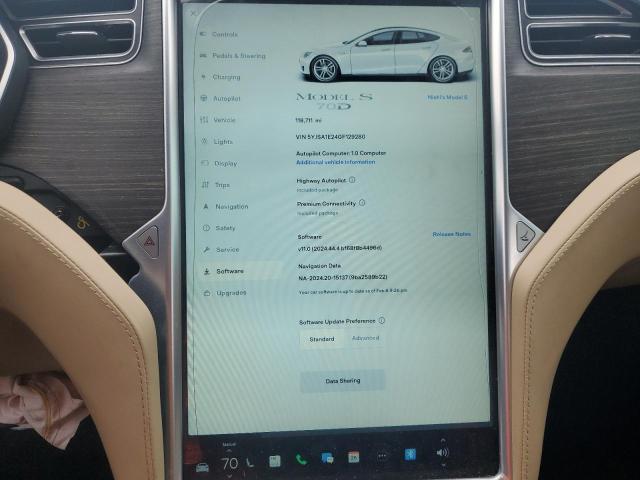 5YJSA1E24GF129280 - 2016 TESLA MODEL S WHITE photo 9