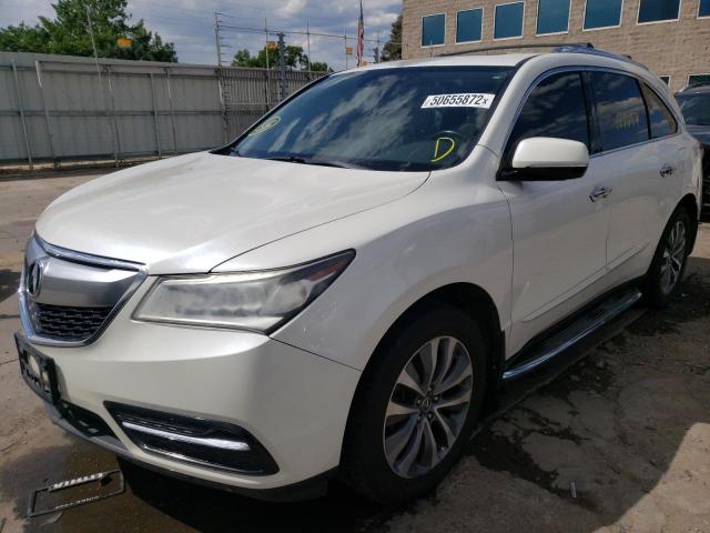 5FRYD4H61EB002810 - 2014 ACURA MDX TECHNOLOGY WHITE photo 2