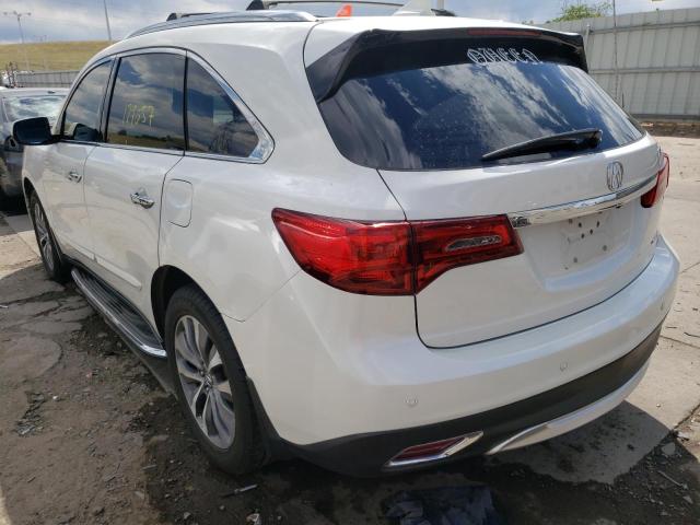 5FRYD4H61EB002810 - 2014 ACURA MDX TECHNOLOGY WHITE photo 3