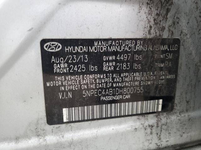 5NPEC4AB1DH800755 - 2013 HYUNDAI SONATA SE SILVER photo 12