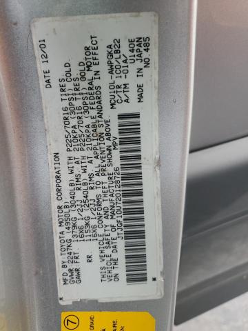 JTJGF10U720128726 - 2002 LEXUS RX 300 SILVER photo 13