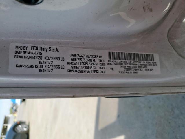 ZFBERFBT2F6A44762 - 2015 RAM PROMASTER SLT WHITE photo 12