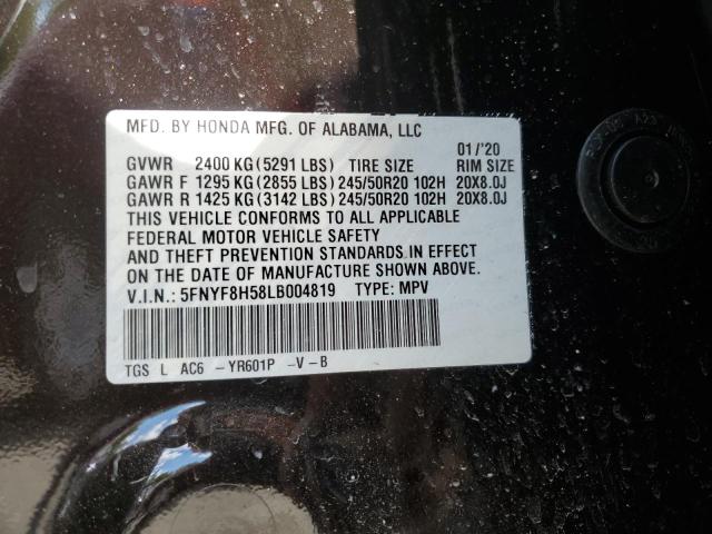 5FNYF8H58LB004819 - 2020 HONDA PASSPORT EXL Marrón foto 13