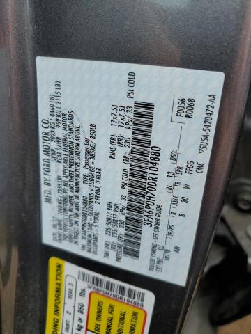 3FA6P0H70DR104880 - 2013 FORD FUSION SE GRAY photo 13