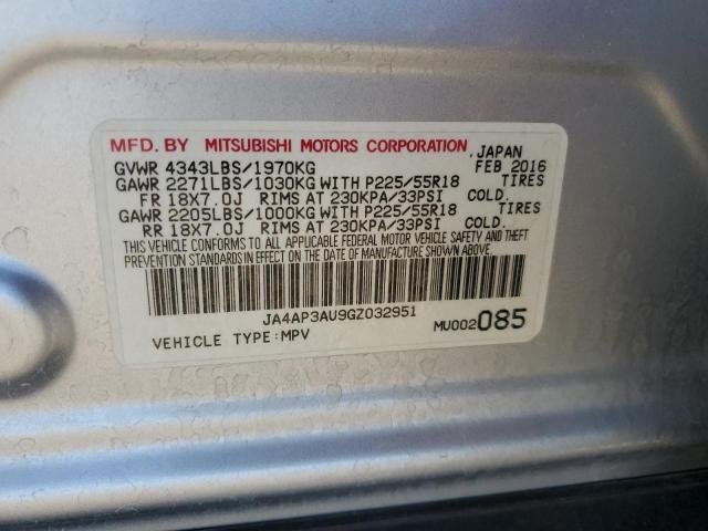 JA4AP3AU9GZ032951 - 2016 MITSUBISHI OUTLANDER ES SILVER photo 12