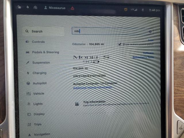 5YJSA1E27GF142380 - 2016 TESLA MODEL S WHITE photo 9