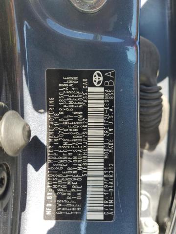 5YFBURHEXJP794627 - 2018 TOYOTA COROLLA L BLUE photo 12