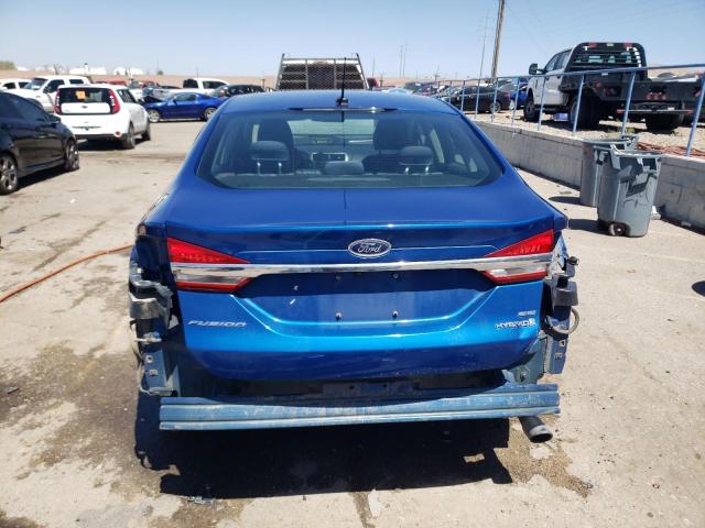 3FA6P0LU7HR306862 - 2017 FORD FUSION SE HYBRID BLUE photo 6