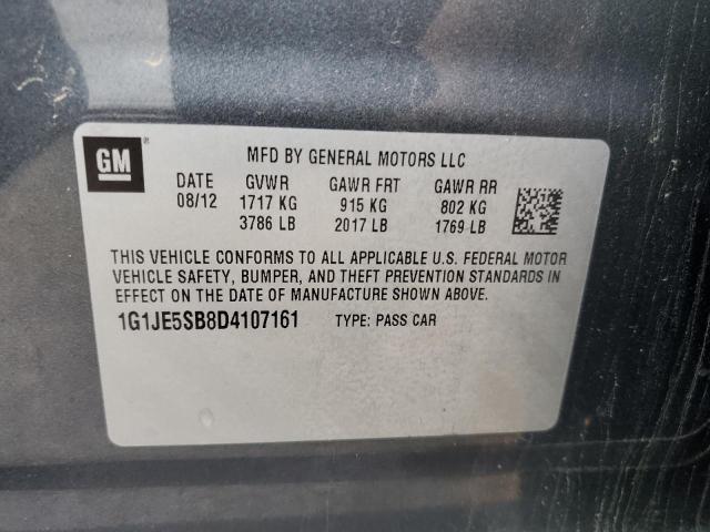 1G1JE5SB8D4107161 - 2013 CHEVROLET SONIC LTZ GRAY photo 12