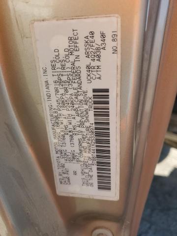 5TBBT441X2S330974 - 2002 TOYOTA TUNDRA ACCESS CAB ოქროსფერი ფოტო 12