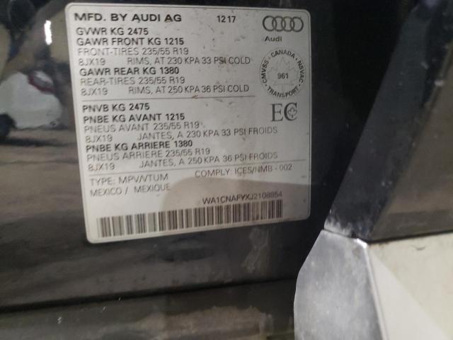 WA1CNAFYXJ2108854 - 2018 AUDI Q5 PRESTIGE BLUE photo 12