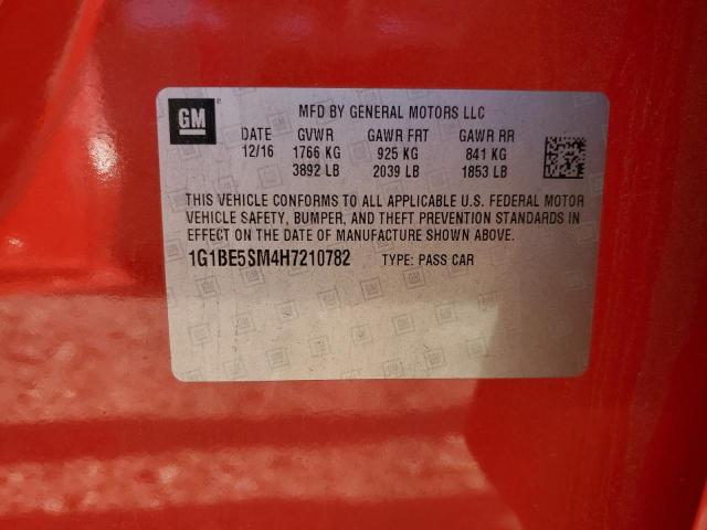 1G1BE5SM4H7210782 - 2017 CHEVROLET CRUZE LT RED photo 12