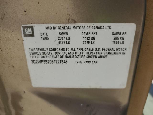 2G2WP552061227543 - 2006 PONTIAC GRAND PRIX 棕色 照片 12