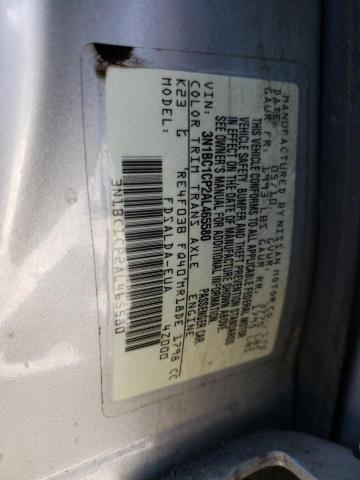 3N1BC1CP2AL465580 - 2010 NISSAN VERSA S SILVER photo 12