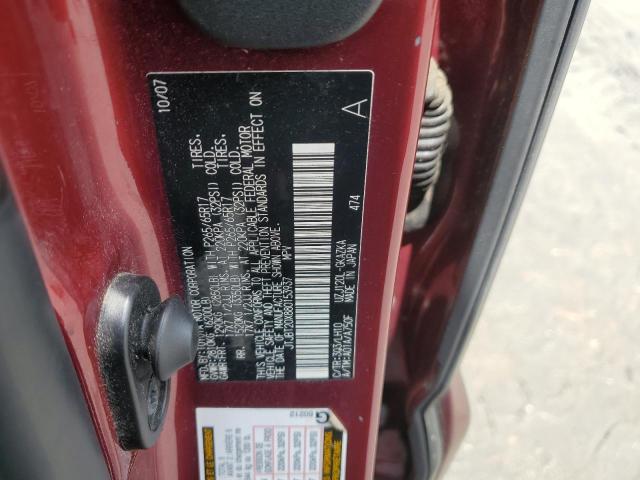 JTJBT20X880153937 - 2008 LEXUS GX 470 BURGUNDY photo 12