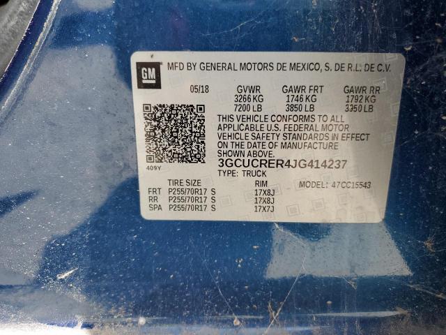 3GCUCRER4JG414237 - 2018 CHEVROLET SILVERADO C1500 LT BLUE photo 13