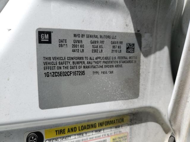 1G1ZC5E02CF167295 - 2012 CHEVROLET MALIBU 1LT WHITE photo 12