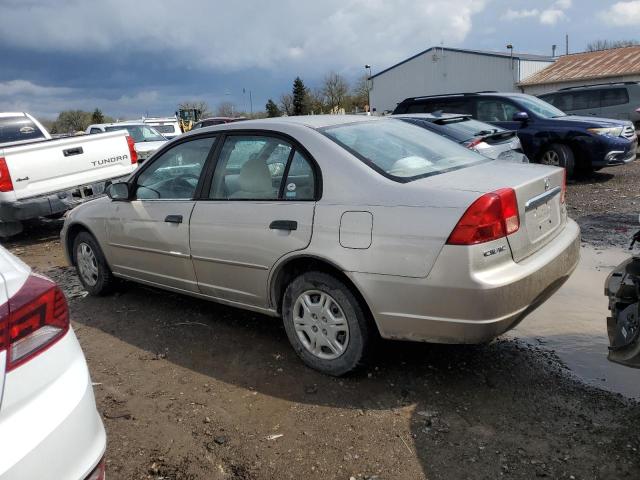 1HGES16511L036774 - 2001 HONDA CIVIC LX GOLD photo 2