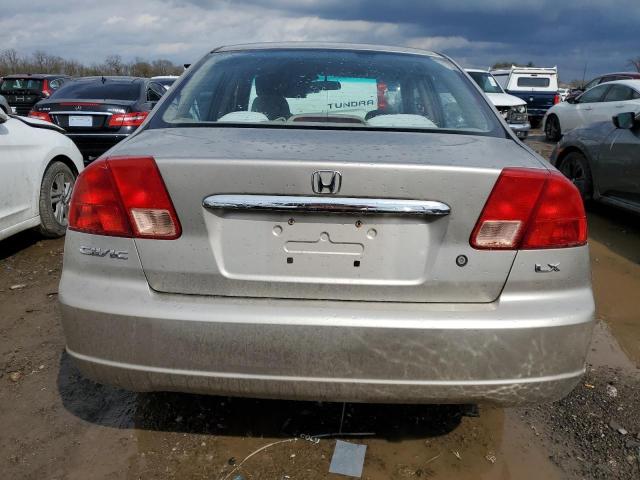 1HGES16511L036774 - 2001 HONDA CIVIC LX GOLD photo 6