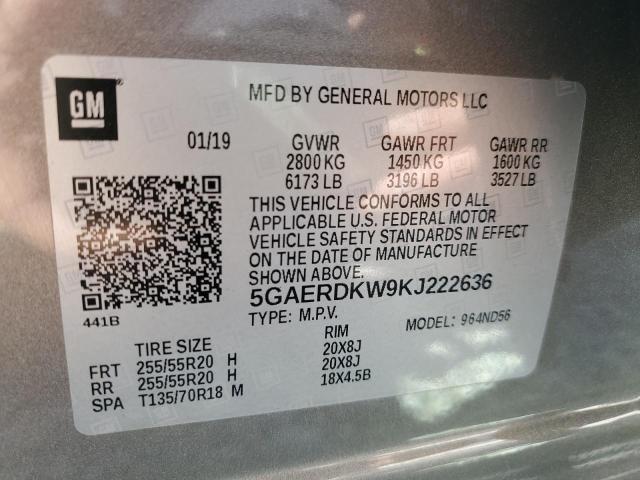 5GAERDKW9KJ222636 - 2019 BUICK ENCLAVE AVENIR თაფლისფერი ფოტო 13