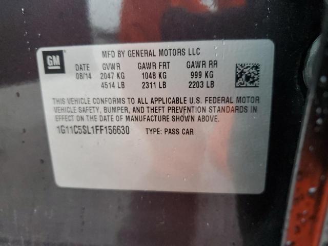 1G11C5SL1FF156630 - 2015 CHEVROLET MALIBU 1LT GRAY photo 13