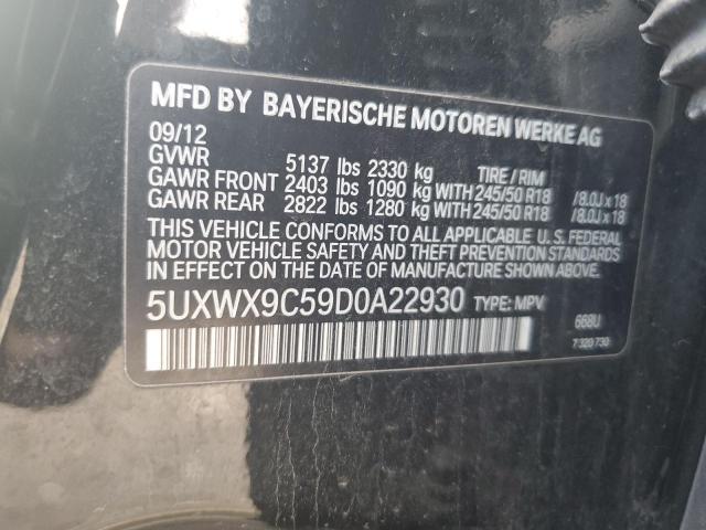 5UXWX9C59D0A22930 - 2013 BMW X3 XDRIVE28I BLACK photo 12