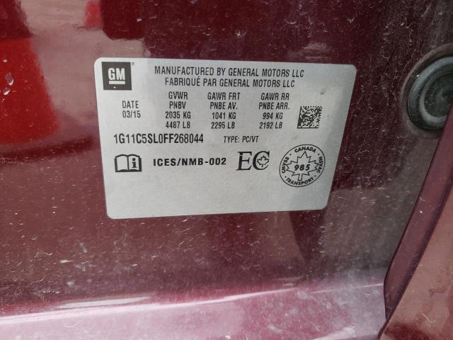 1G11C5SL0FF268044 - 2015 CHEVROLET MALIBU 1LT 栗色 照片 12