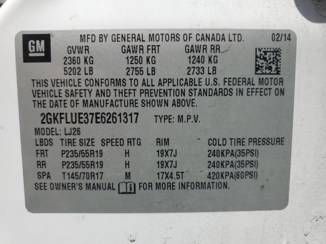 2GKFLUE37E6261317 - 2014 GMC TERRAIN DENALI WHITE photo 13