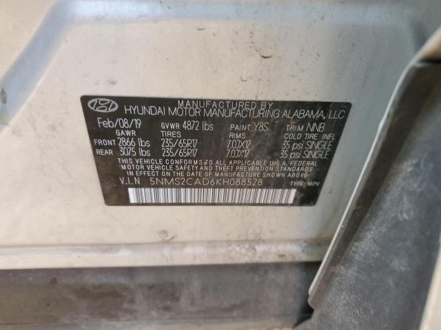 5NMS2CAD6KH088528 - 2019 HYUNDAI SANTA FE SE SILVER photo 14