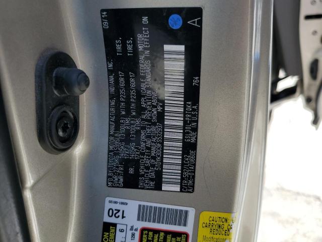 5TDYK3DC9FS532937 - 2015 TOYOTA SIENNA XLE TAN photo 13