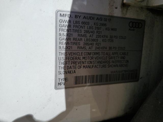 WA1VAAF78HD045215 - 2017 AUDI Q7 PRESTIGE 白色 照片 14