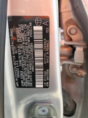 VNKKTUD34HA085384 - 2017 TOYOTA YARIS L SILVER photo 12