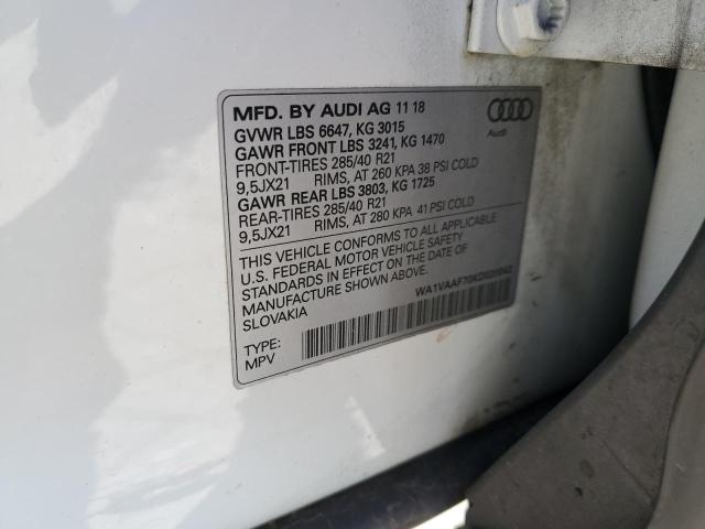 WA1VAAF70KD020042 - 2019 AUDI Q7 PRESTIGE WHITE photo 13