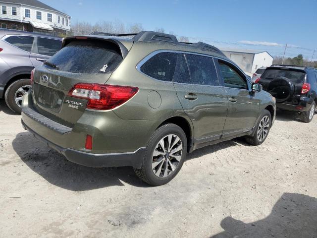 4S4BSANC0F3300832 - 2015 SUBARU OUTBACK 2.5I LIMITED GREEN photo 3