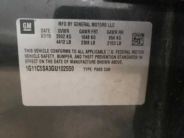 1G11C5SA3GU102550 - 2016 CHEVROLET MALIBU LIM LT 石墨色 照片 12